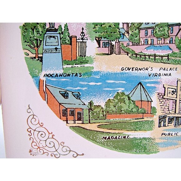Vintage Colonial Williamsburg Virginia Ceramic Tile Trivet Souvenir Decor Hang - Picture 10 of 11
